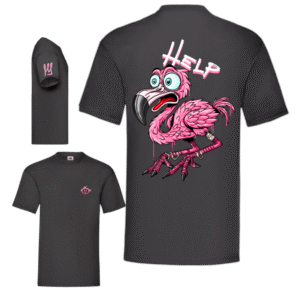 damaged help flamingo (noir)