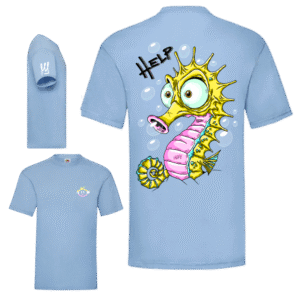 damaged help sea horse (bleu ciel)