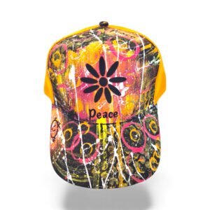 casquette custom « flower orange »